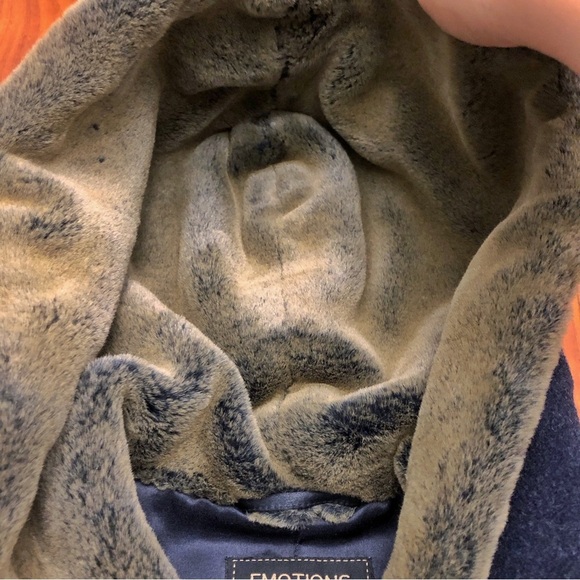 Vintage Cashmere Wool Oversized Fuax Fux Winter Long Pea Coat Maxi Jacket. Large - Picture 8 of 16